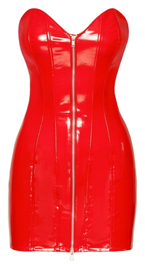 Vinyl Mini Dress Red