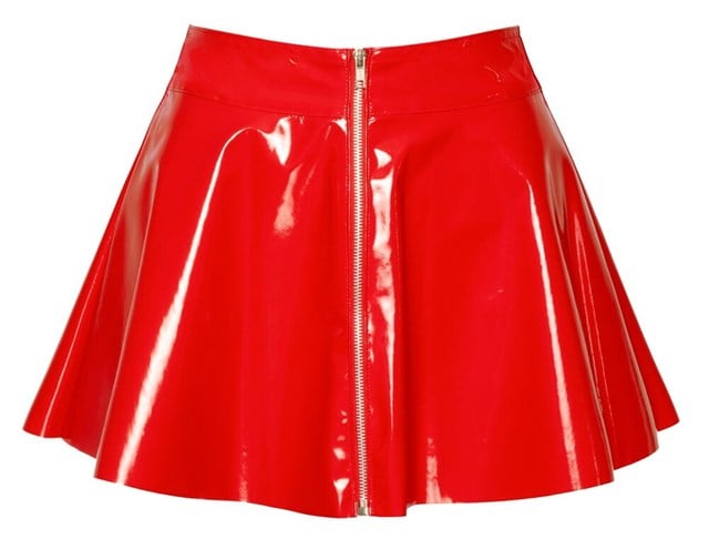 Vinyl Mini Skirt Red