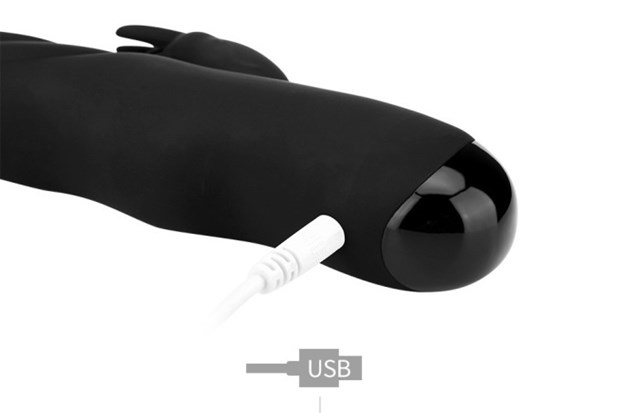 Black Silicone G-Spot Rabbit Vibrator