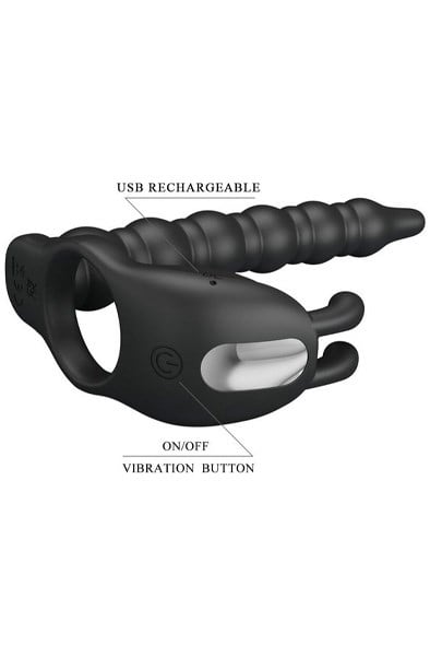 Blackney Penis Ring With Black Vibrator Plug