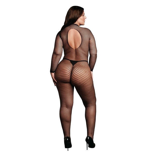 Bodystocking Fishnet Open / Turtle - Black Queensize