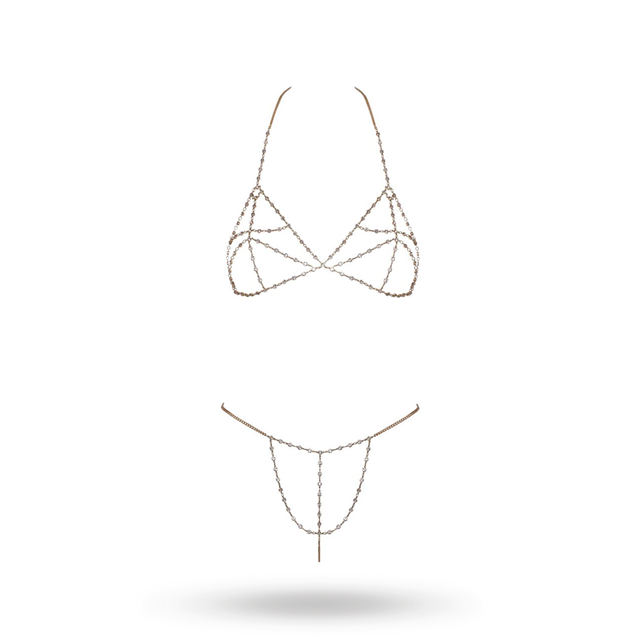 Bra Set Chain Gold