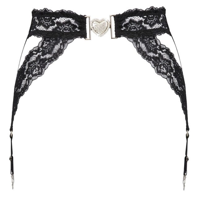 Black lace suspender belt