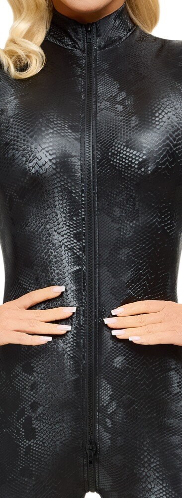 Snakeskin Jumpsuit Black