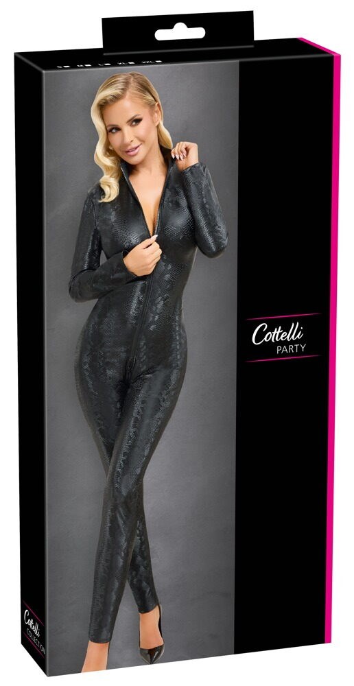 Snakeskin Jumpsuit Black