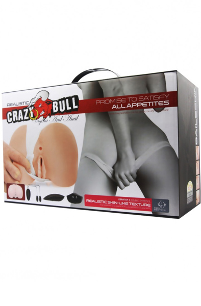 Crazy Bull Realistic Vibro Masturbator Vagina And Ass