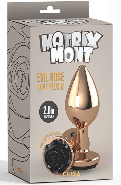 Evil Rose Anal Plug Medium Rose Gold/Black