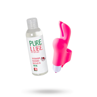 Hot Igniter Finger Vibe + Pure Lube Massage Oil Watermelon Kit