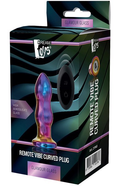 Glamour Glass Remote Vibe Curved Plug