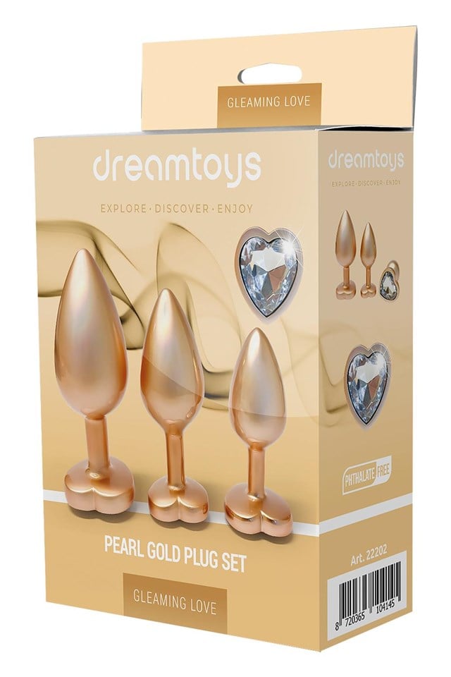 GLEAMING LOVE PEARL GOLD PLUG SET