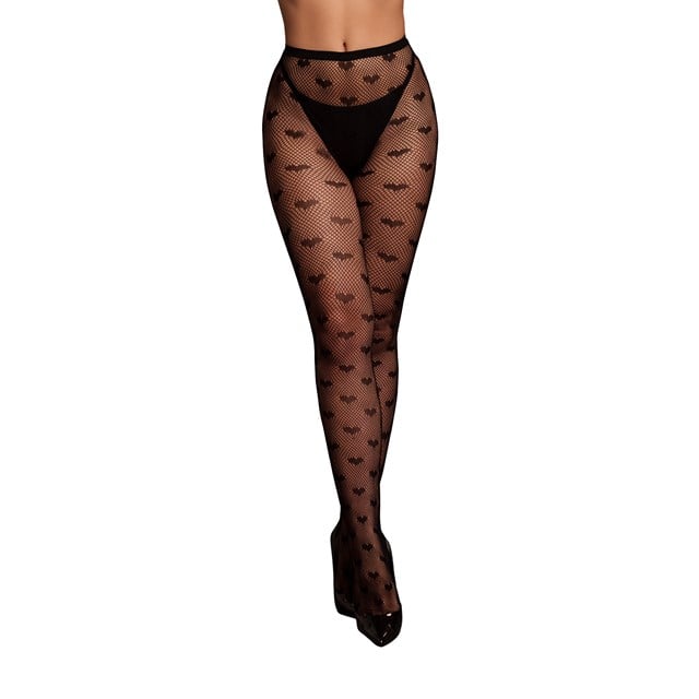 Heart Patterned Tights - Black