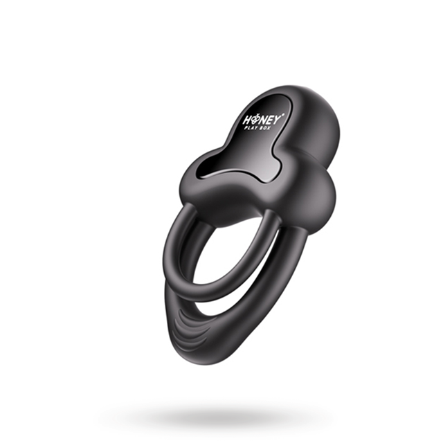 Anello-App-Controlled Vibrating Double Cock Ring with Clitoral Stimulator Black