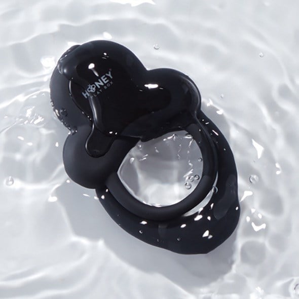 Anello-App-Controlled Vibrating Double Cock Ring with Clitoral Stimulator Black