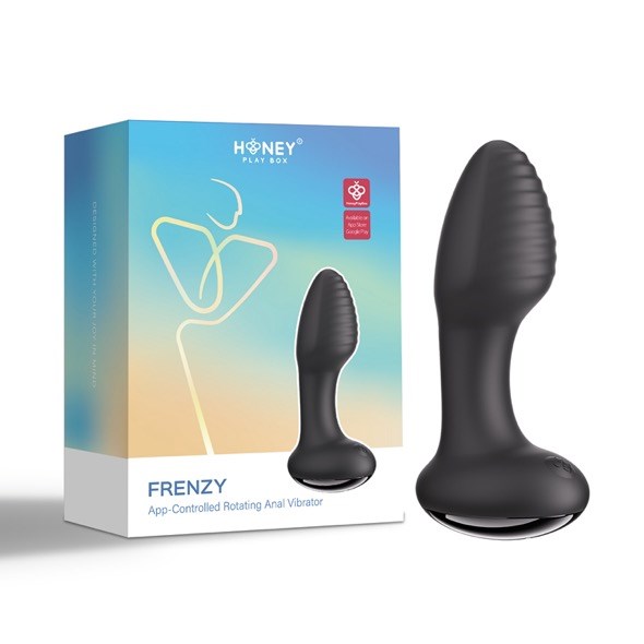 Frenzy-Pressure Sensing App-Controlled Rotating Butt Plug Black