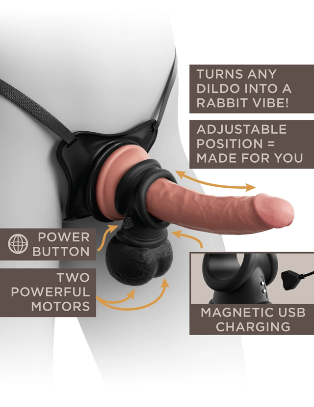 King Cock Elite Ultimate Vibrating Silicone Body Dock Kit