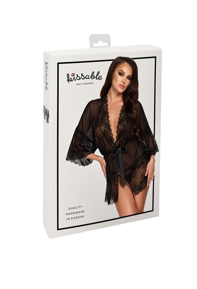 KISS245 Midnight Kiss Negligee Black