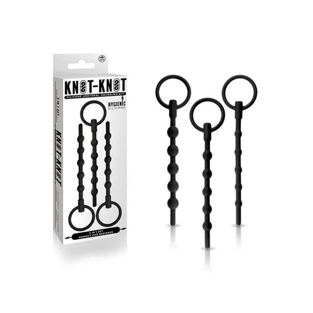 KNOT-KNOT URETHRAL PLUG SET BLACK