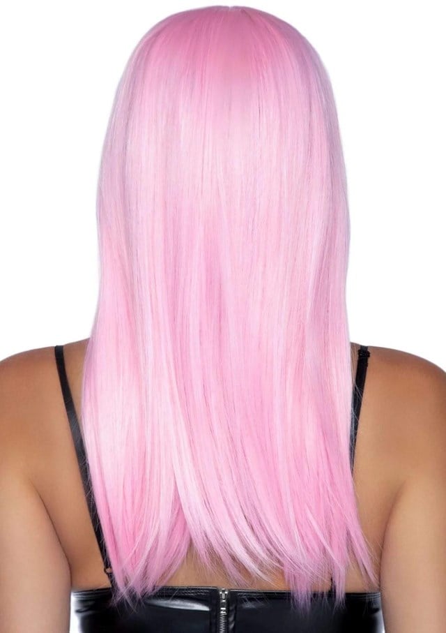 Long Straight Bang Wig Pink