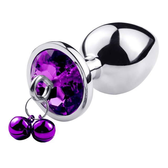 METAL PLUG PURPLE GEMSTONE WITH LEASH