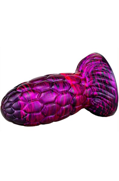 Metallic Dragon Egg Dildo Warnax Purple/Black 15,5 cm
