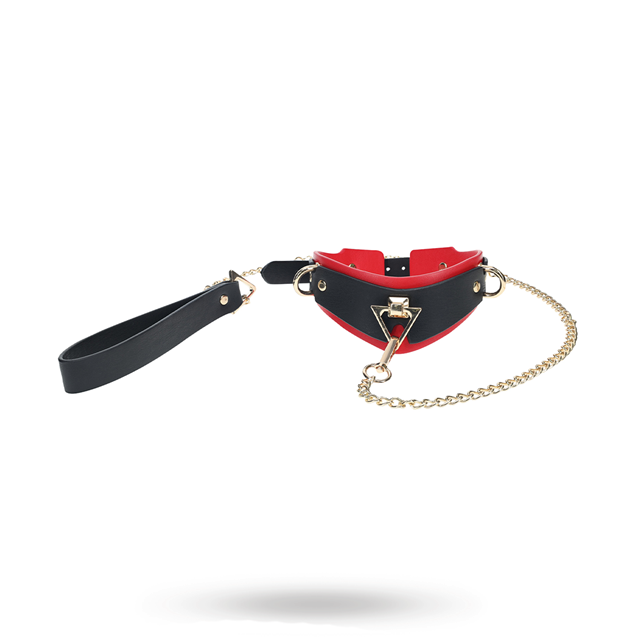 Milan Collection - Collar with Leash - Black/Red