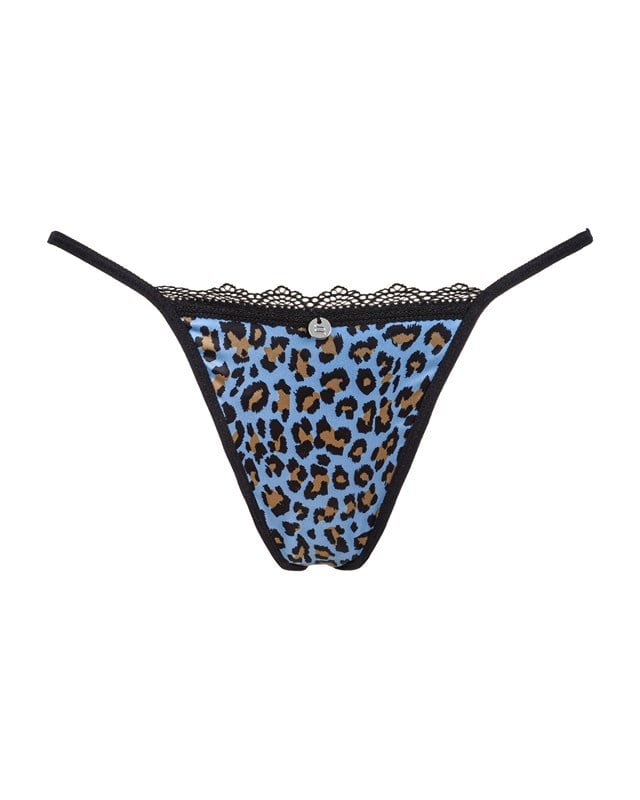 NADINES - BLUE THONG WITH ANIMAL PATTERNS