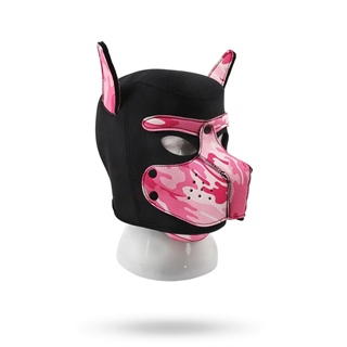 Neoprene Dog On Mask Black-camouflage Pink