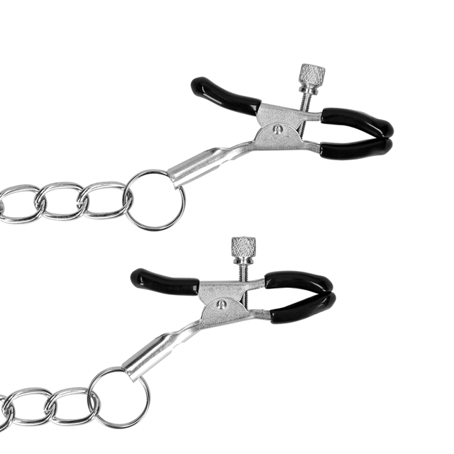 O-Ring Gag with Nipple Clamps - Black