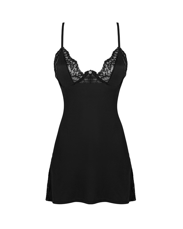 Bellastia Chemise & Thong Black