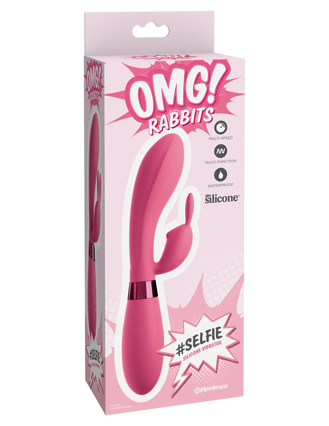 OMG! Rabbits #Selfie Silicone Vibrator Pink