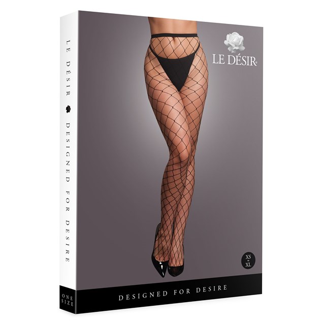 Panty with Big Fishnet Structure - Black