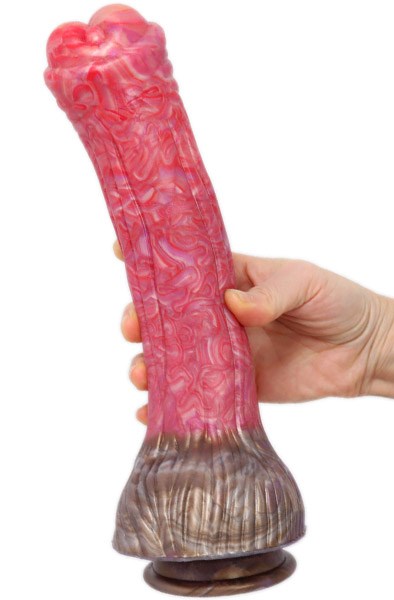 Pink Alien Soft Liquid Silicone Dildo Red 26 cm