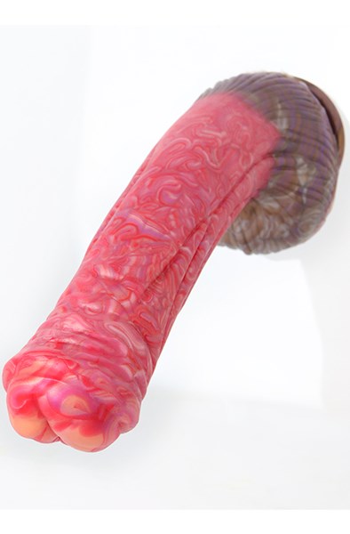 Pink Alien Soft Liquid Silicone Dildo Red 26 cm