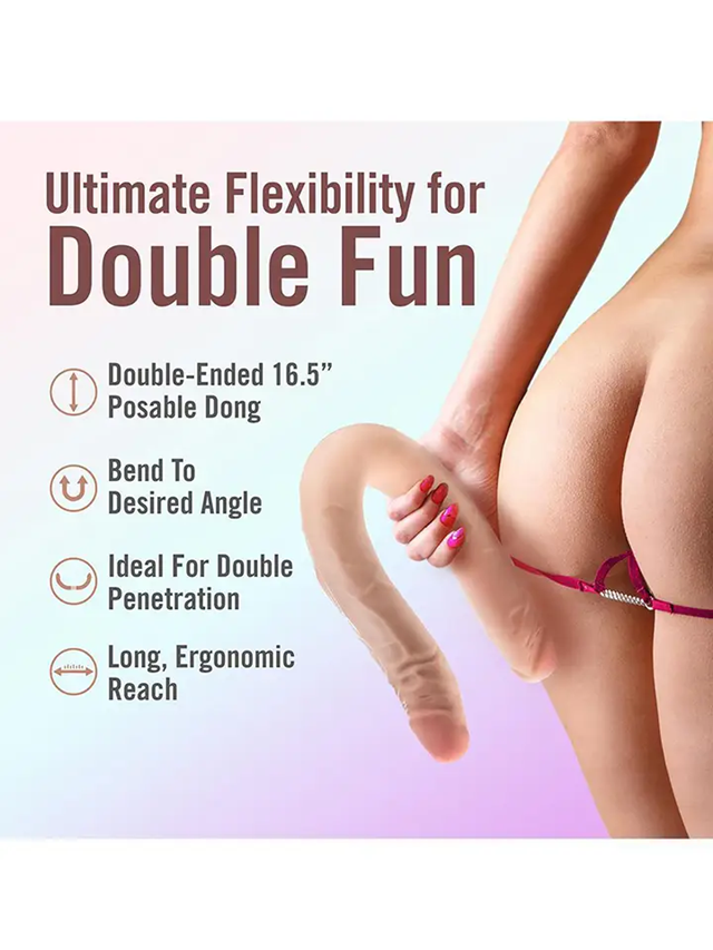 Posable Double Dong Beige 42 cm