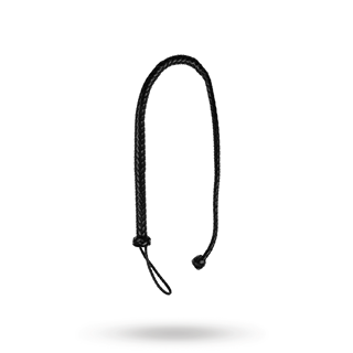 Pu Leather Whip With Knot Detail - Black