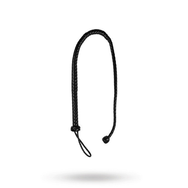 PU Leather Whip with Knot Detail - Black