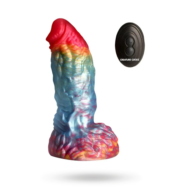 Rainbow Phoenix Vibrating Dildo 17,3 cm