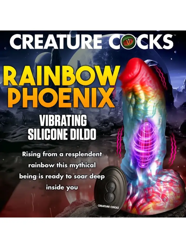 Rainbow Phoenix Vibrating Dildo 17,3 cm