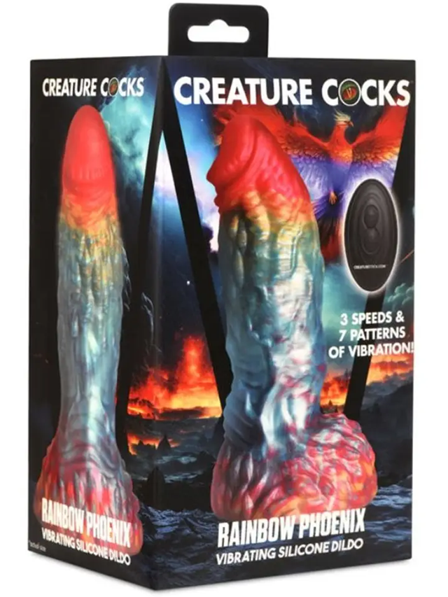 Rainbow Phoenix Vibrating Dildo 17,3 cm