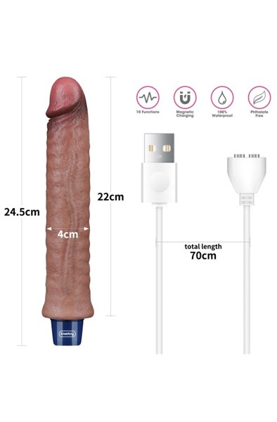 Real Softee Vibrating Dildo Brown 24,5 cm