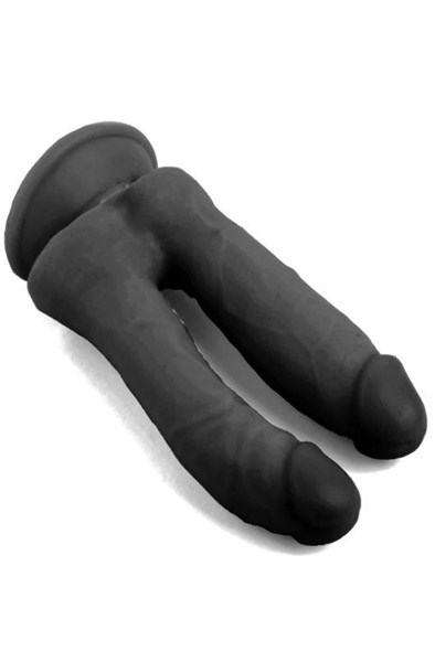 Realistic Penis Double Penetration Black 18,5 cm