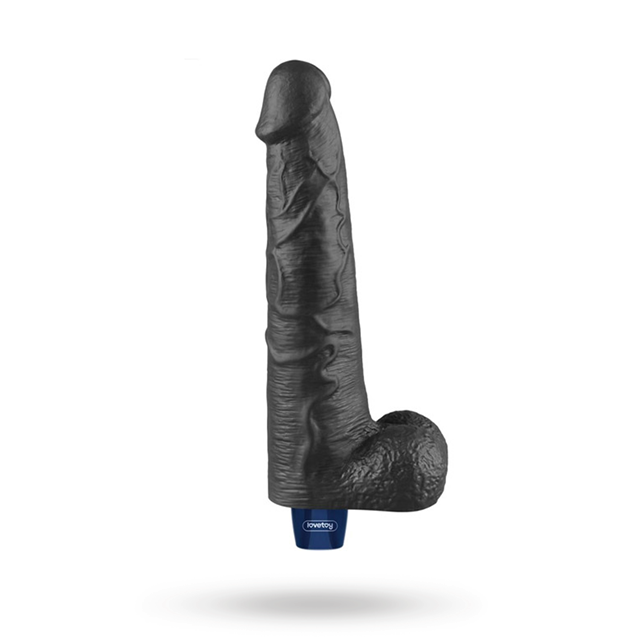 Rechargeable Vibrating Dildo Black 27,2 cm