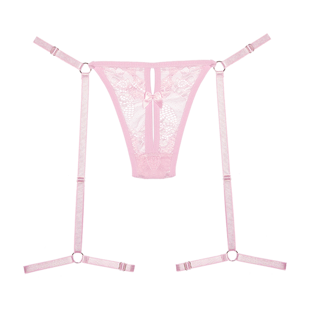 Say it with Garters - Lace Thong - Pink