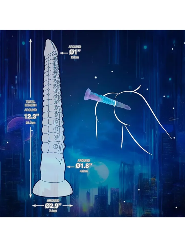 Tentaeel Glow In The Dark Dildo 31,2 cm