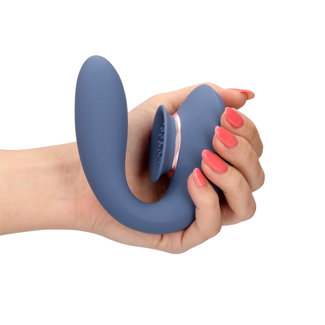 Twitch 3 Rechargeable Vibrator and Suction - Blue/Grey