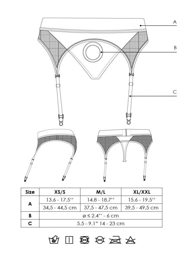 Vibrating Strap-on Thong with Adjustable Garters