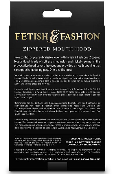 Zippered Mouth Hood Black